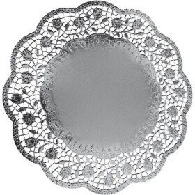 Dekoratívna krajka kruhová strieborná 32cm 4 ks - Wimex - Wimex