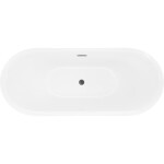 MEXEN/S - Lotos voľne stojaca vaňa 170 x 75, biela, sifón a prepad grafit metal 52051707700-95