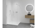CERANO - Sprchová zástena Walk-in Onyx Round Ľ/P - 8 mm - okrúhla vzpera - chróm, transparentné sklo - 120x200 CER-DY101-120-200