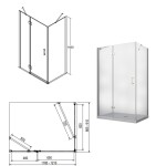 BESCO - Obdĺžnikový sprchovací kút VIVA 195O - Rozmer A - 120, Rozmer B - 90, Smer zatváranie - Ľavé (SX) BCVIV9012L