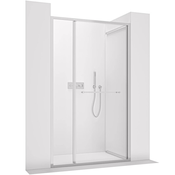 CERANO - Sprchové posuvné dvere Versaro L/P - 6 mm - chróm, transparentné sklo - 150x195 - zasúvacie CER-8050BD80343