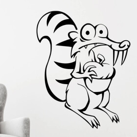 Veselá Stena Samolepka Veverička Scrat Farba: černá, Veľkosť: 80 x 63 cm