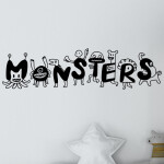 Veselá Stena Samolepka Monsters Farba: černá, Veľkosť: 100 x 29 cm