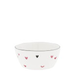 Bastion Collections Keramická miska White / Pink Print Srdiečka