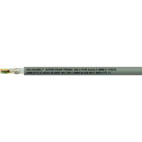 HELU 49849-500 vedenie ťažnej reťaze S-PAAR-TRONIC 340-C-PUR 4 x 0.5 mm² sivá 500 m; 49849-500