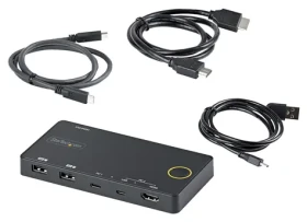 StarTech / KVM prepínač / 2-portový / USB-C hybrid / HDMI 2.0 / 4K 60Hz (SV221HUC4K)