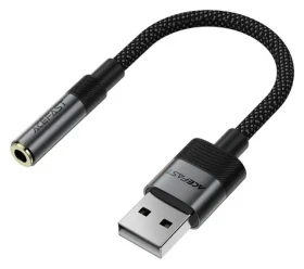 Acefast J13 čierna / Adaptér / USB-A / Jack 3,5 mm