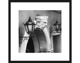 Rámovaný obraz Lampy 40x40 cm, čiernobiely%