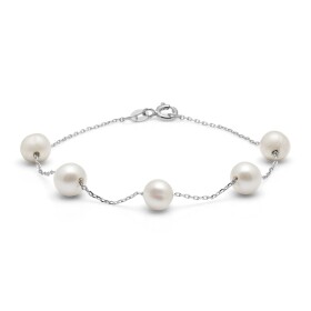 AURA Strieborný dámsky náramok s pravými perlami Kyoto Pearl TKKP028C