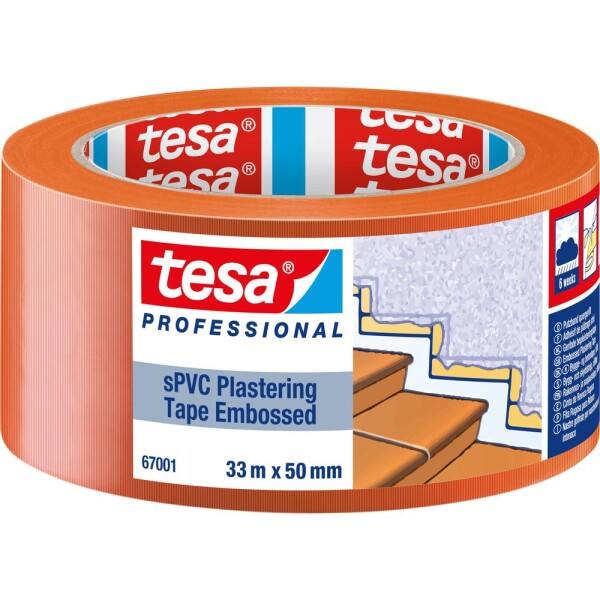 Tesa SPVC EMBOSSED 67001-00003-00 Plastering tape tesa® Professional oranžová (d x š) 33 m x 50 mm 1 ks; 67001-00003-00