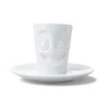 FIFTYEIGHT Espresso hrnček Witzig biely / 80 ml / Porcelán / Umývačka a mikrovlnka (T021601)
