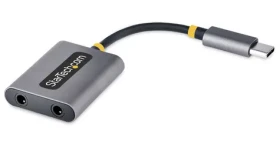 StarTech adaptér USB-C na 2x 3.5mm jack šedá / Redukcia / dĺžka kábla 7 cm (USBC-AUDIO-SPLITTER)