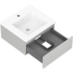 MEXEN/S - Rivel kúpeľňová skrinka 50 cm s umývadlom Otis, 1 šuplík, reliéf, šedá mat/biela mat 91A20-05023-1-BF62-W18M01