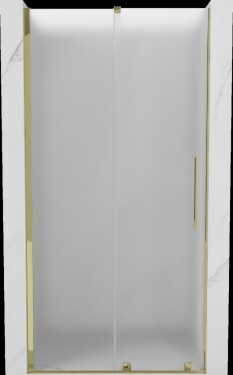 MEXEN/S - Velár posuvné sprchové dvere 120, dekor, zlatá 871-120-000-31-50