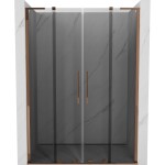 MEXEN/S - Velar L Duo posuvné sprchové dvere 150, grafit, ružové zlato 871-150-003-42-60