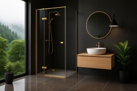 REA/S - Sprchovací kút Atlas 100x80 Brush Gold vľavo KPL-K4374