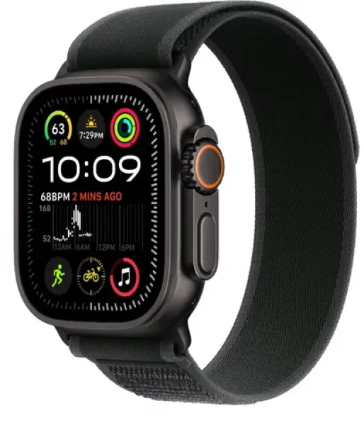 Apple Watch Ultra 2 (2024) GPS+Cellular 49mm Čierne titánové telo - Čierny trailový ťah (M/L) / 145-220 mm (MX4V3QC/A)