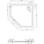 MEXEN - Flow päťboká sprchová vanička slim 100 x 100, biela lesk 46P101010