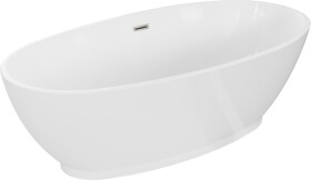 MEXEN/S - Bilbao voľne stojaca vaňa 180 x 90, biela, sifón a prepad nikel kartáčovaná 51311809000-97
