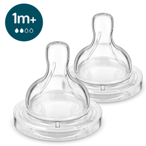 Philips Avent SCY762/02 / Cumlík na dojčenskú fľašu / pomalý prietok / 2 ks