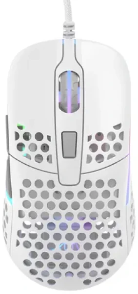 XTRFY M42 RGB biela / herná myš / optická / 16000DPI / 6 tlačidiel / RGB / 2 veľkosti / USB / 1.8m (M42-RGB-WHITE)