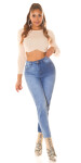 Sexy Highwaist Bi-Color Mom Jeans denimblue