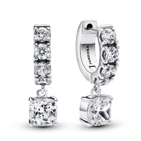 Pandora Trblietavé kruhové náušnice s príveskami Pavé Timeless 293547C01