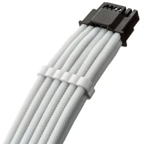 CableMod PRO ModMesh C-Series 12VHPWR StealthSense biela / PCIe napájací kábel / 16-pin na 90 ° 16-pin (CM-PCSS-16PR-N65KW-5PW-R-SS)