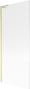 MEXEN/S - Next L vaňová zástena FIX 80 x 150, prúžky, zlatá kartáčovaná 895-080-000-03-09-55