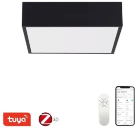 Immax NEO CANTO SLIM čierna / Stropné svietidlo / 28x28 cm / 22 W / 1610 lm / Zigbee 3.0 TUYA (07237L)