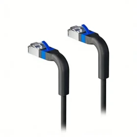 Lanview Cat6a U/FTP Slim Bendable čierna / Sieťový kábel / RJ-45 / 2 m / LSZH (LV-6AFTP-FLEX-ANG-02B-S)