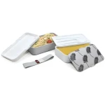 Iris Barcelona Obedový box s príborom Bento 1.2 l listy (8435-P)