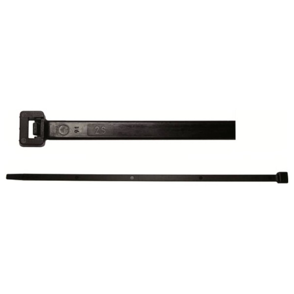 CellPack 146438, KS 7.5/360/BK, sťahovacie pásky, 7.5 mm, 360 mm, čierna, odolné voči olejom, odolné voči UV žiareniu, 100 ks; 146438
