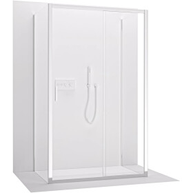 CERANO - Trojstenný sprchovací kút Varone LINE UL/P - 6 mm - chróm, transparentné sklo - 120x100x195 - posuvný CER-DY505-90-208