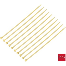 TRU COMPONENTS TC-12523712, sťahovacie pásky, 4.8 mm, 300 mm, svetlohnedá, pre použitie pri vysokých teplotách, 100 ks; TC-12523712