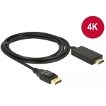 DeLock Kábel DisplayPort 1.2 (M) - High Speed HDMI-A (M) 2m čierna / pasívna / 4K / 30 Hz (85317)