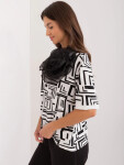 Dámska blúzka LK BZ 509697.27 Ecru s čiernou - FPrice one size ecru-černá