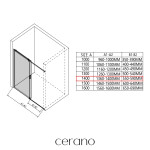 CERANO - Sprchovací kút Santoro Ľ/P - 8 mm - čierna matná, grafitové sklo - 140x90x195 - posuvný CER-8050BD7308
