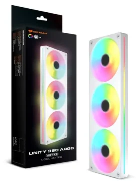 COUGAR Unity360-FB biela / PC ventilátor / 360 mm / 3 ks / ARGB / PWM / 78,2 CFM (CF-UN360FW-RGB)