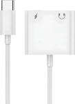 Gembird A-CM-3.5FP-01 biela / Audio adaptér / USB-C na jack 3,5mm / priechodné nabíjanie USB-C (A-CM-3.5FP-01)