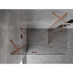 MEXEN/S - Mist H Duo sprchovací kút dvere krídlové 80 x 75, transparent, meď kartáčovaná 8A5-080L-075P-65-00