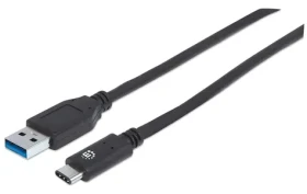 Manhattan čierna / Kábel / USB-C - USB-A / USB 3.2 Gen 2 10 Gbit/s / 1 m (353373)