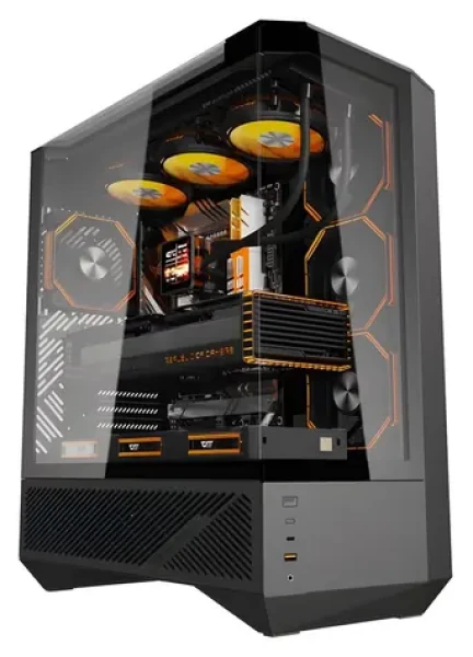 DarkFlash DY460 čierna / Skriňa / ATX/M-ATX/ITX / 4X ARGB ventilátor / tvrdené sklo / USB-C (DY460 Black + 4 fans)