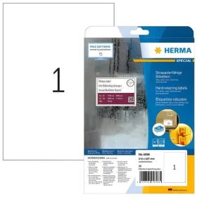 Herma etikety A4 210x297 mm biela / Fólie / vodeodolné / laser / 25 ks (4698)
