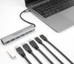 Delock Delock 6 Port USB Hub mit 4 x USB Typ-A Buchse und 2 x USB Type-C Buchse