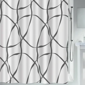 Spirella RIBBON sprchový záves motív stuhy 120 x 200 cm biely/polyester