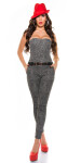 Sexy Business-jumpsuit with belt blackwhite M