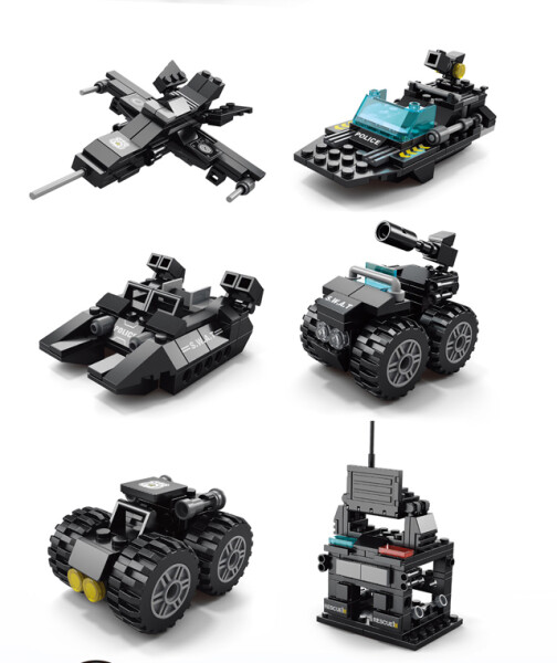 Mamido Mamido Stavebnica policajné vozidlo SWAT Tiger 6v1 371 dielov MT1132