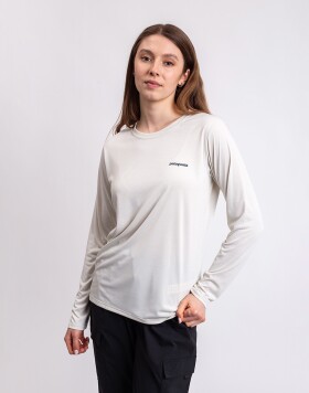 Patagonia W's L/S Capilene® Cool Daily Shirt - Boardshort Logo Dyno White M