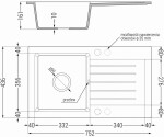 MEXEN/S MEXEN/S - Pablo granitový drez 1 s odkvapkávačom vrátane batérie Aster, čierna/zlatá metalik 6510-75-73450-07